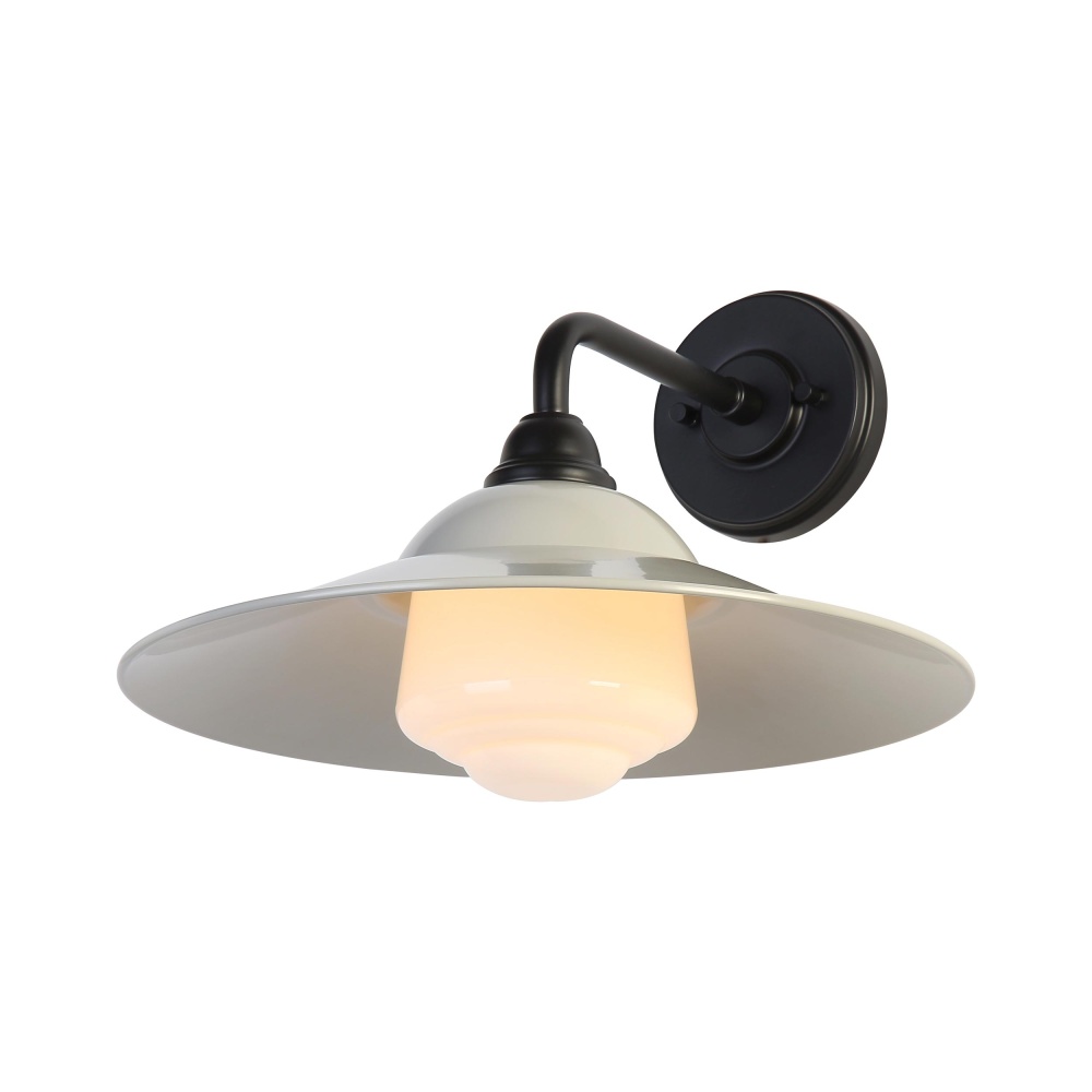 Yep by Golden Lighting Croma 1-light Wall Sconce in Warm Gray shade and White Bell Glass